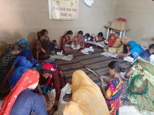 Deprived Hindu Women from Pakistan running Kenya Sindhi Sathi Sanstha Silai Kendra at Adarsh Nagar, Delhi.