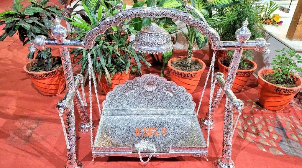 Lord Rama's grand swing made of 21 kg silver