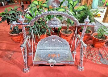 Lord Rama's grand swing made of 21 kg silver